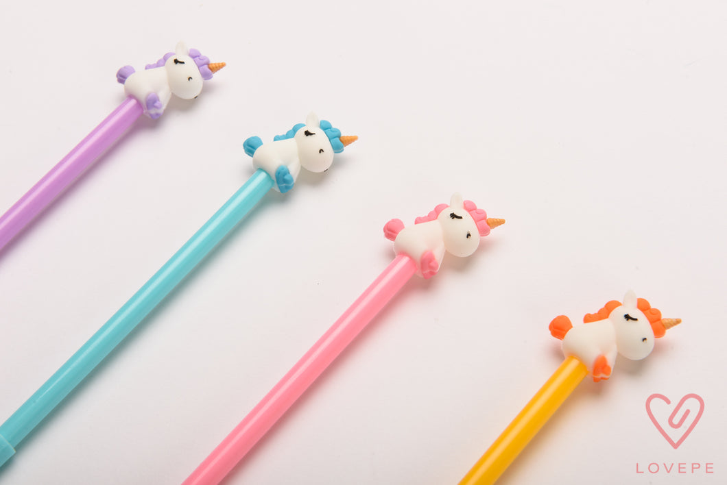 Lapicera unicornio pestañas